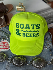 Boats & Beers Trucker HatNeon Yellow