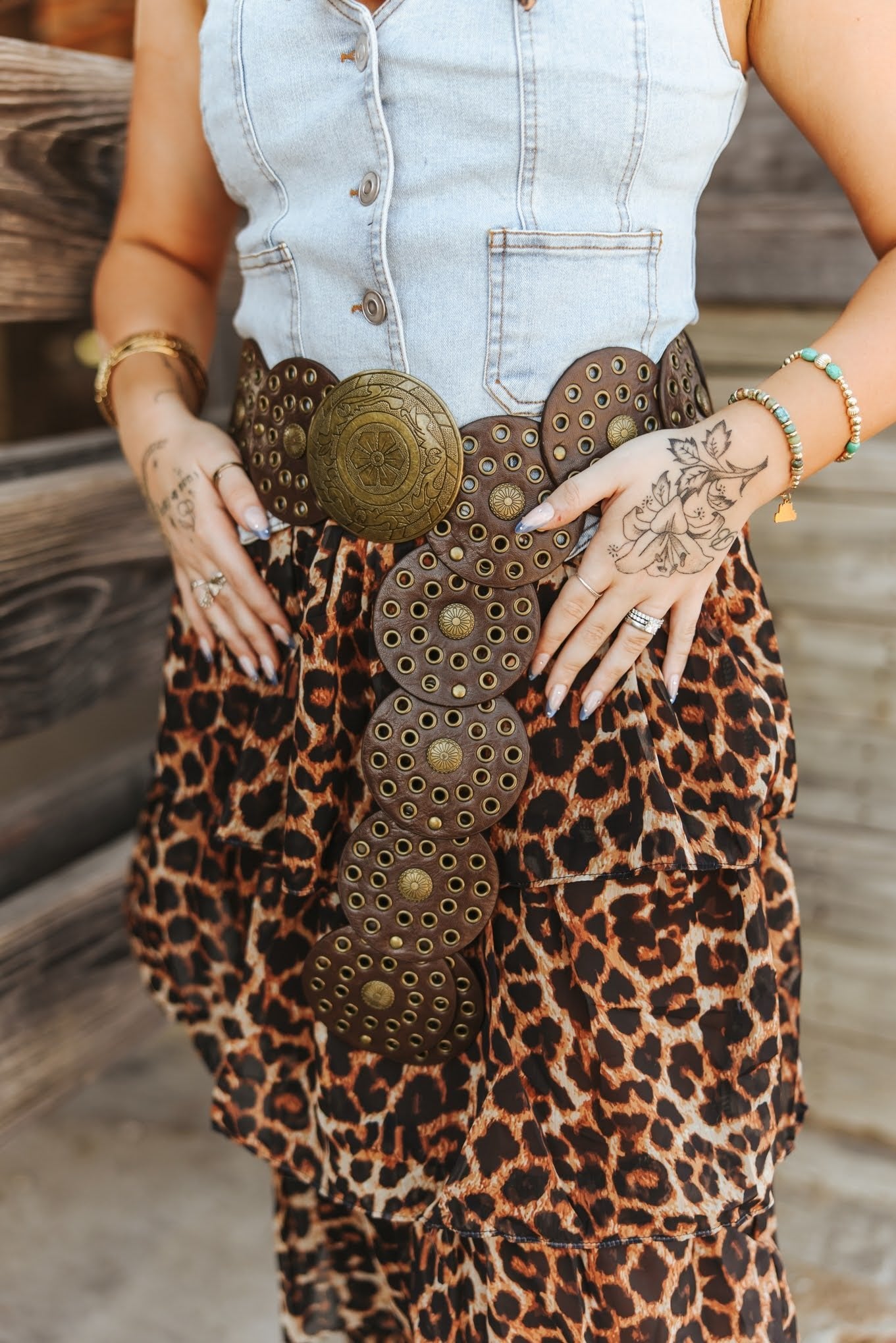 Bohemian Disc Belt Brown