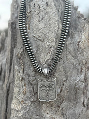 Boot Stitch Double Beaded Chain Necklace