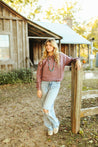 Boot Stitch Embossed Sweater - MaroonS