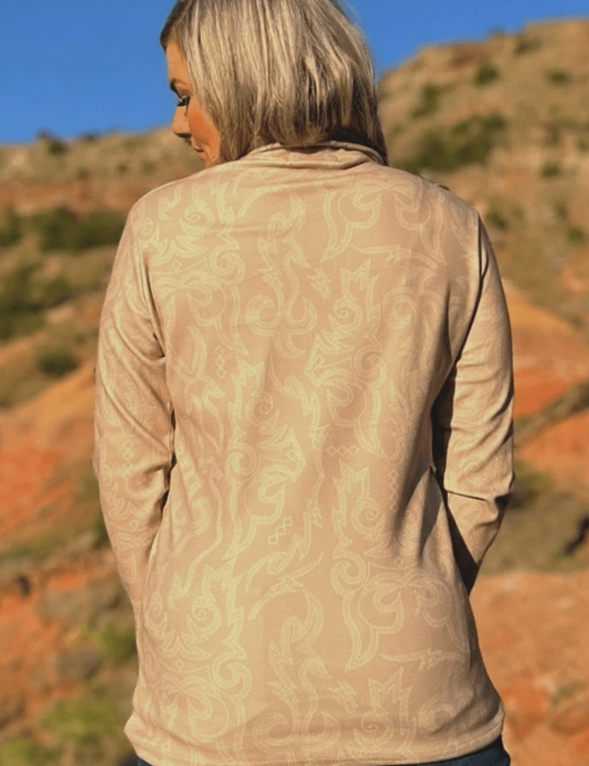 Boot Stitch Half Zip Tan PulloverS