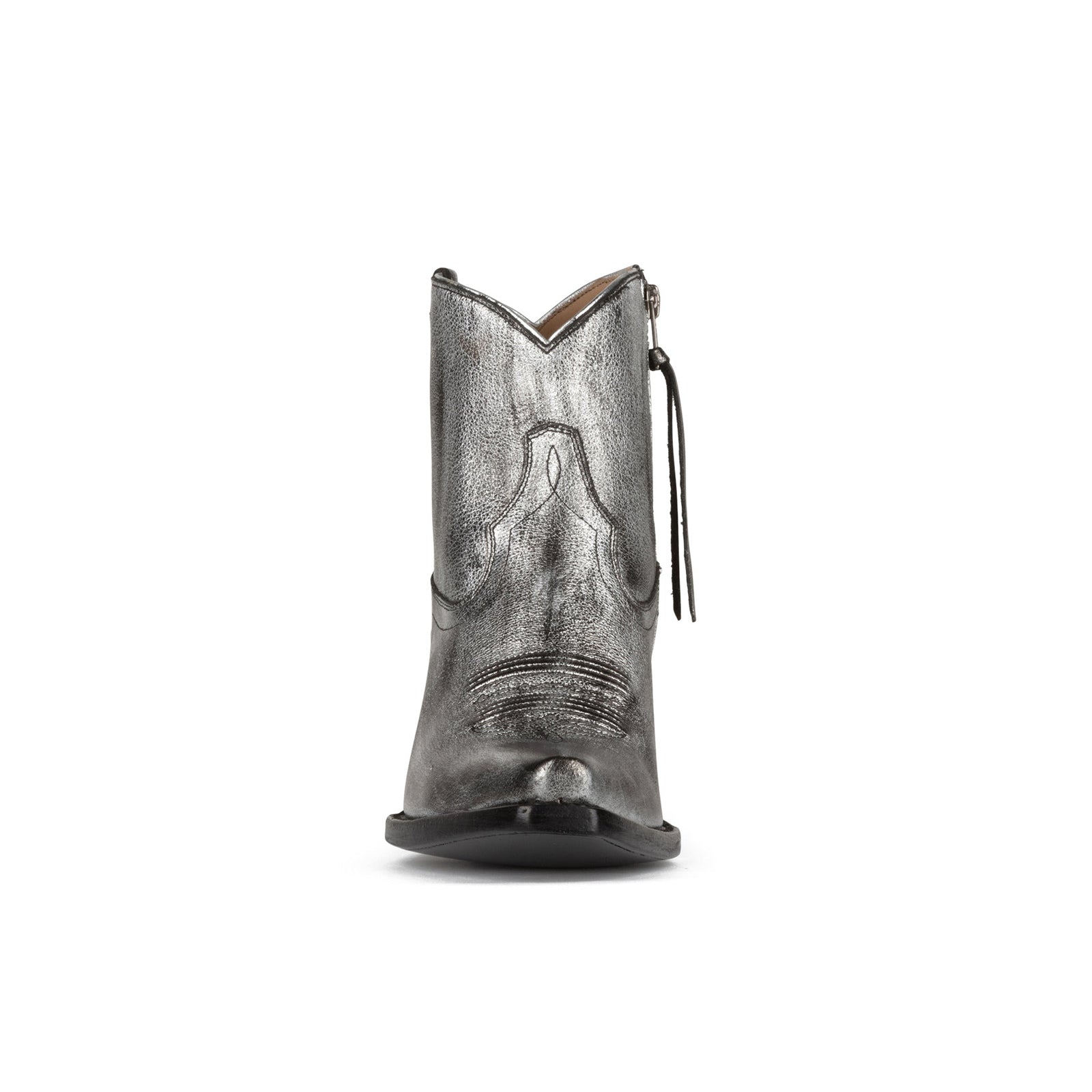 Metallic Pewter Western Ankle Boots - Sz 7.5
