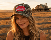 Boozin' Embroidered Tree Camo Trucker Hat
