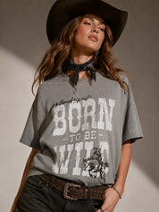 Born To Be Wild Oversized Graphic TeeS/M
