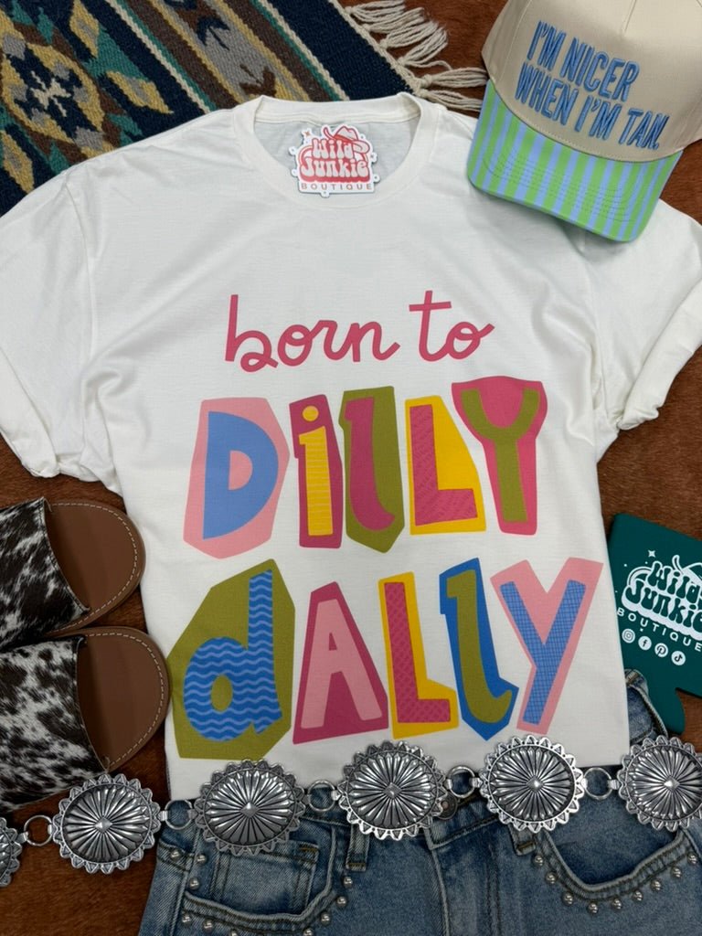 Born to Dilly Dally Retro Graphic TeeNaturalS