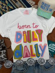 Born to Dilly Dally Retro Graphic TeeNaturalS