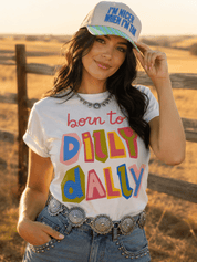 Born to Dilly Dally Retro Graphic TeeNaturalS