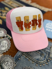 Bow Butter Sticks Trucker HatPink and White
