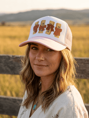 Bow Butter Sticks Trucker HatPink and White