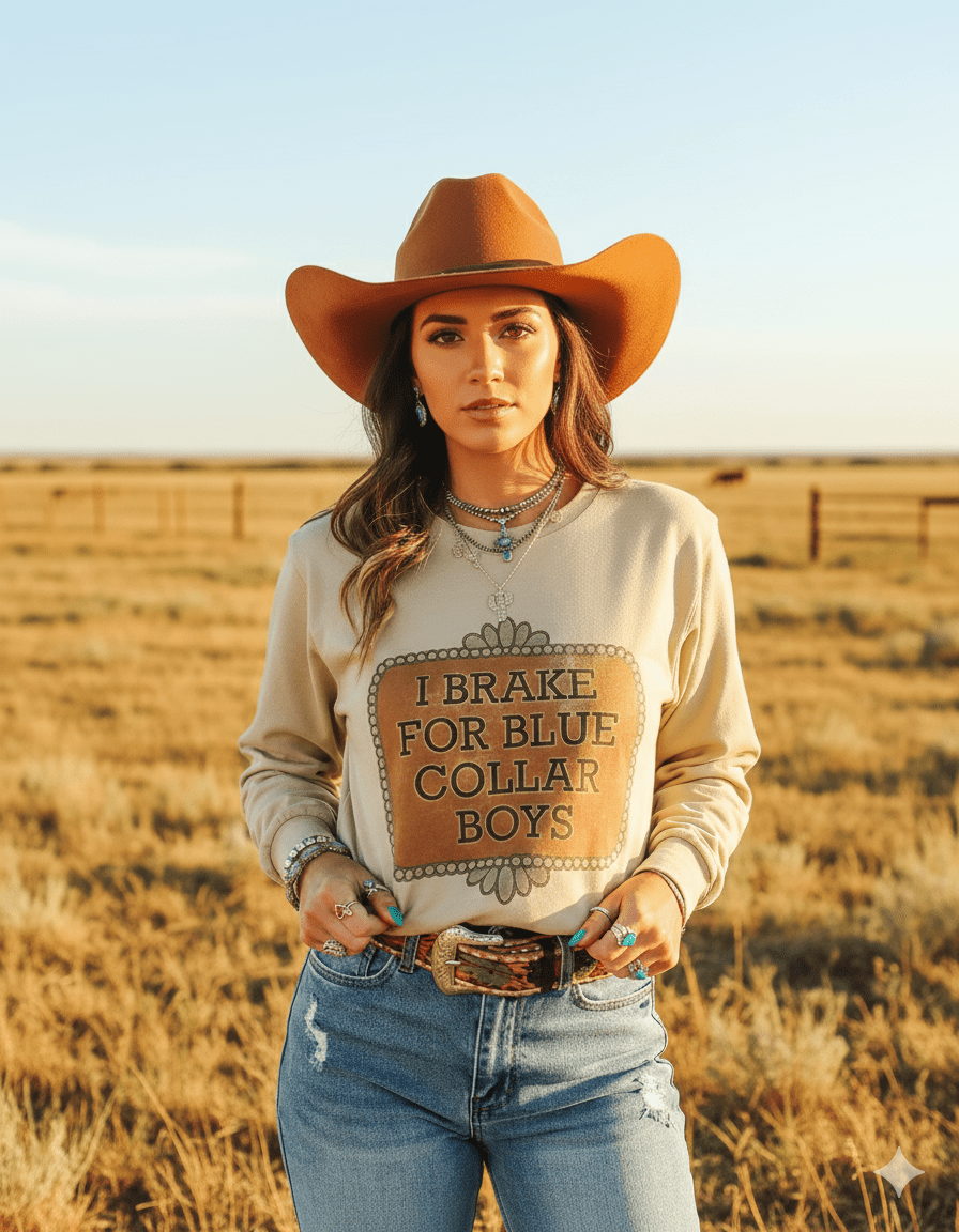 Brake For Blue Collar Boys Graphic SweatshirtSandS