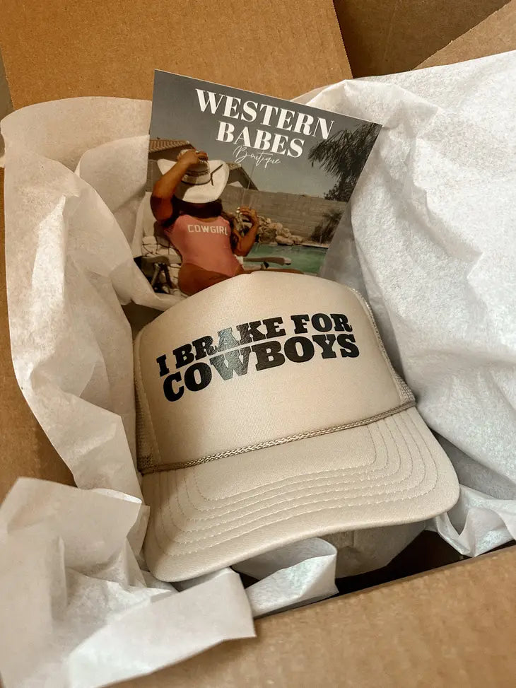 I Brake For Cowboys Trucker Hat