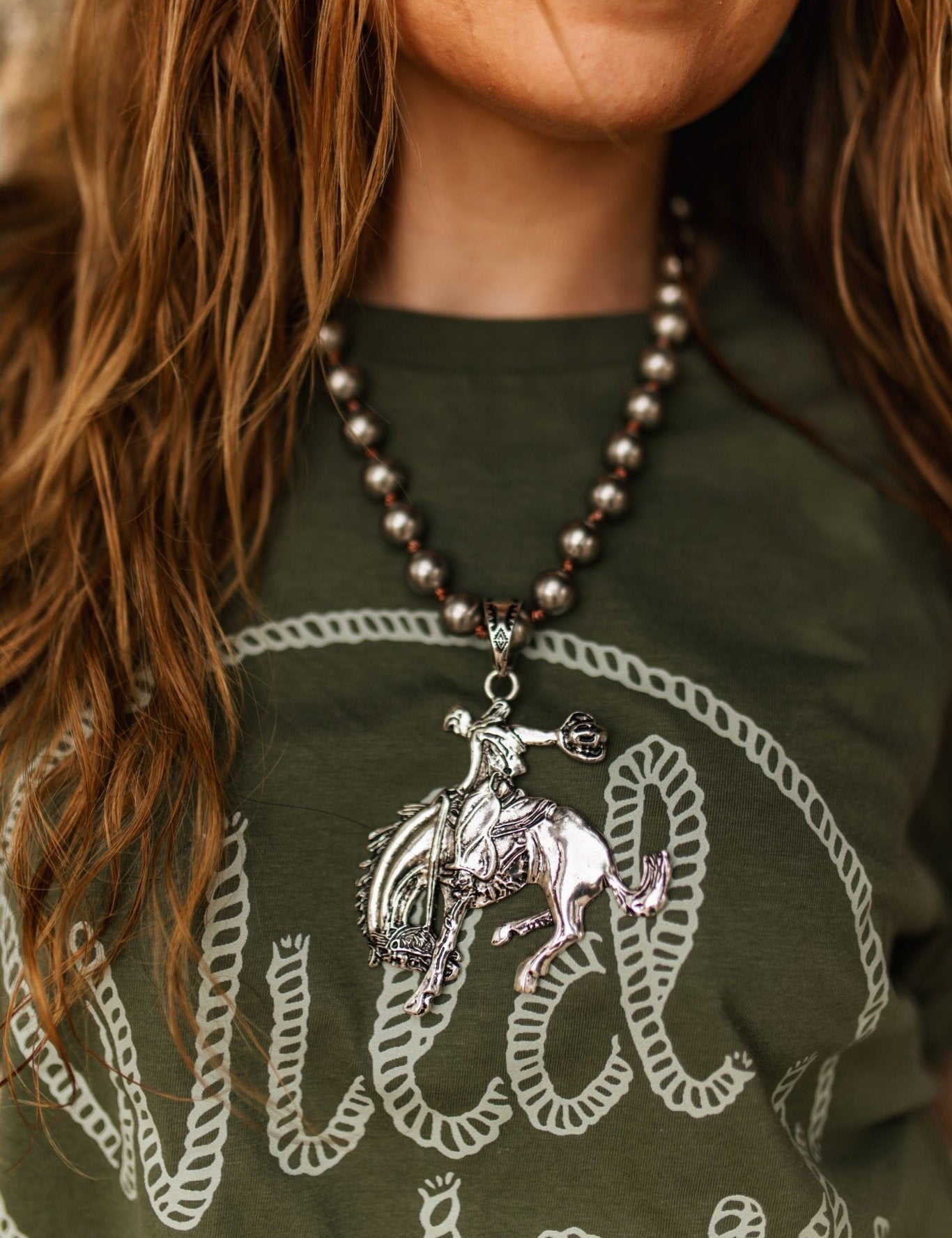 Bronc Rider Pendant Necklace