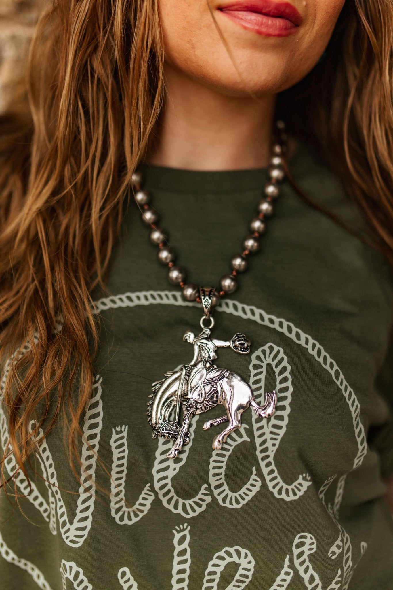 Bronc Rider Pendant Necklace