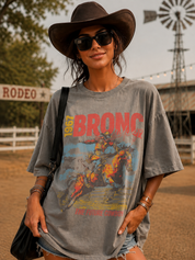 1967 Bronc Oversized Graphic TeeGrey