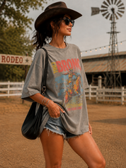 1967 Bronc Oversized Graphic TeeGrey