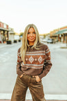 Brown Aztec Pattern SweaterS