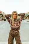 Brown Aztec Pattern SweaterS