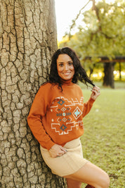 Brown Aztec Turtleneck SweaterS