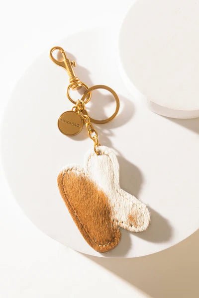 Brown Hair - on Leather Initial Bag CharmA