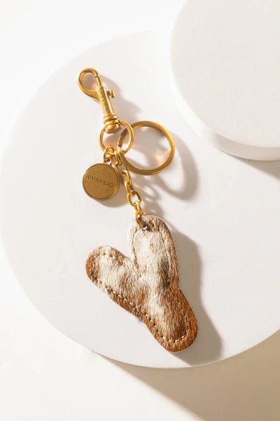 Brown Hair - on Leather Initial Bag CharmA