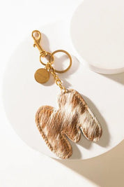 Brown Hair - on Leather Initial Bag CharmA