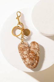 Brown Hair - on Leather Initial Bag CharmA