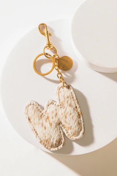 Brown Hair - on Leather Initial Bag CharmA