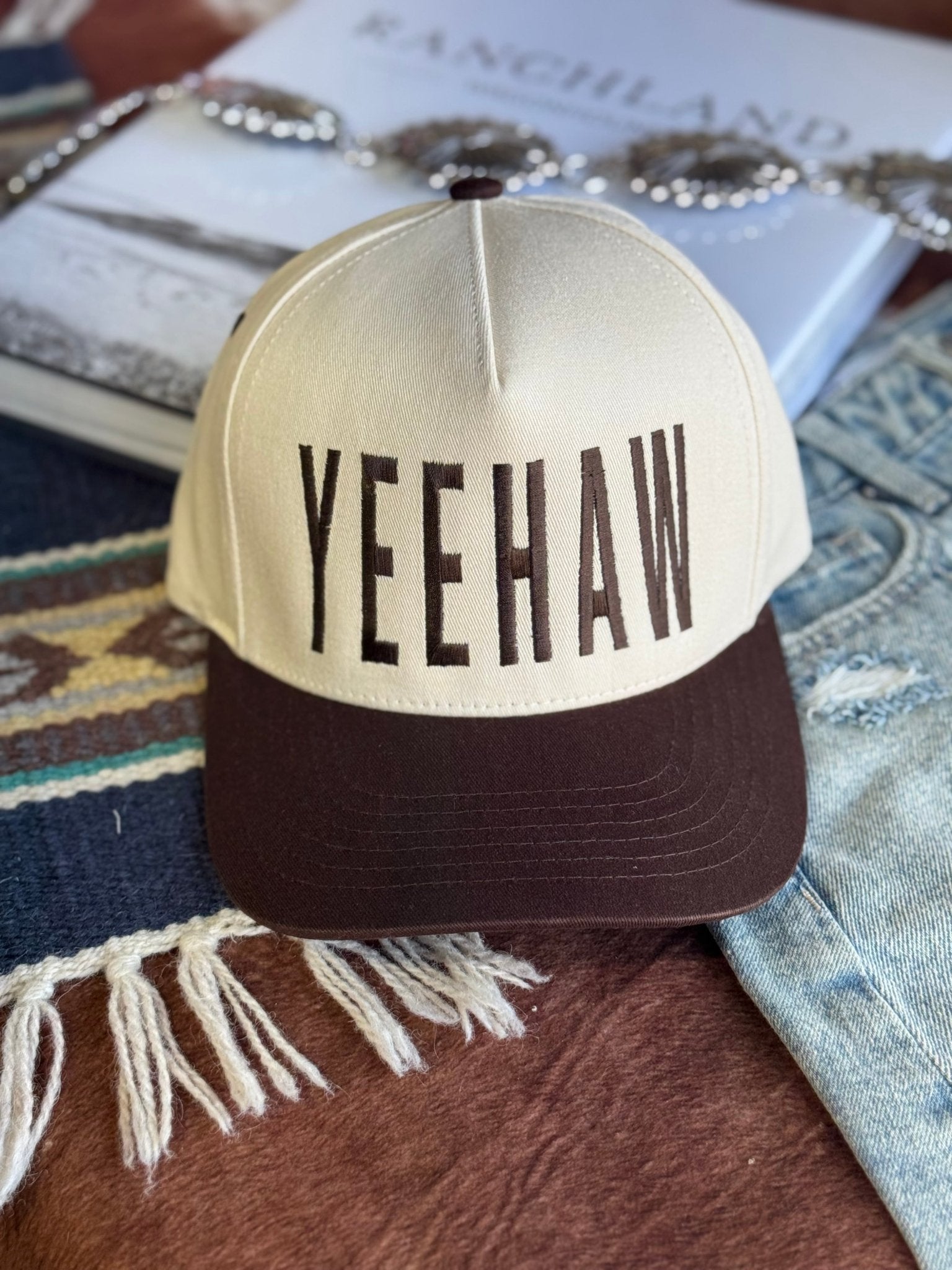 Brown Yeehaw Embroidered Trucker Hat