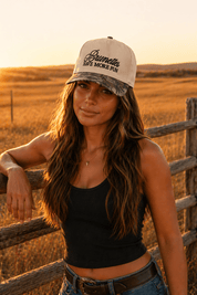 Brunettes Have More Fun Embroidered Camo Trucker Hat