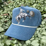 Bucking Horse Concho Trucker Hat - Blue