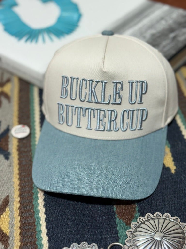 Buckle Up Buttercup Embroidered Trucker Hat