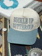 Buckle Up Buttercup Embroidered Trucker Hat