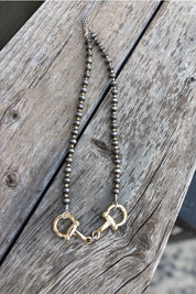Golden Snaffle Bit Beaded Necklace