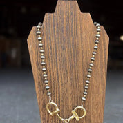 Golden Snaffle Bit Beaded Necklace