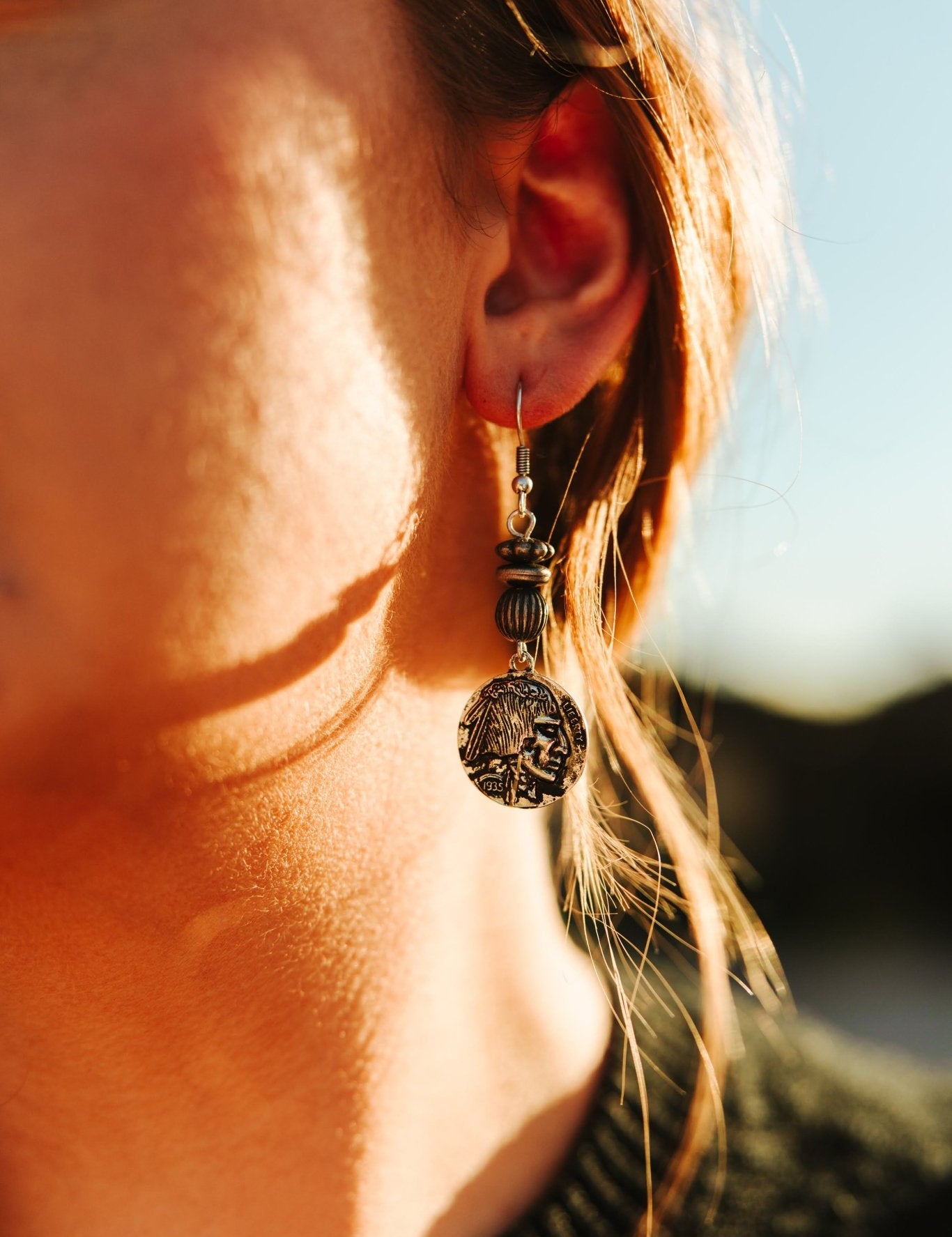 Buffalo Nickel Dangle Earrings