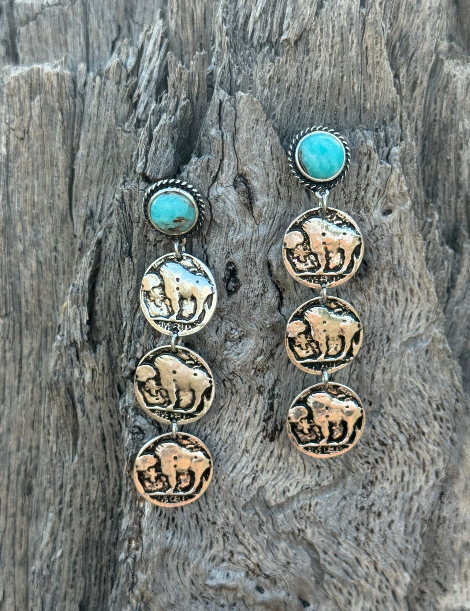 Buffalo Nickel Post Earrings