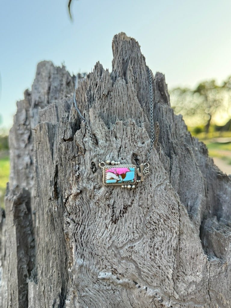 Cactus Cotton Candy Bar Necklace