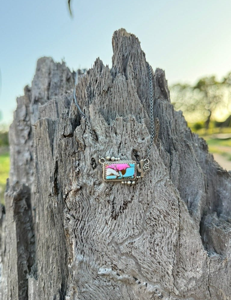 Cactus Cotton Candy Bar Necklace