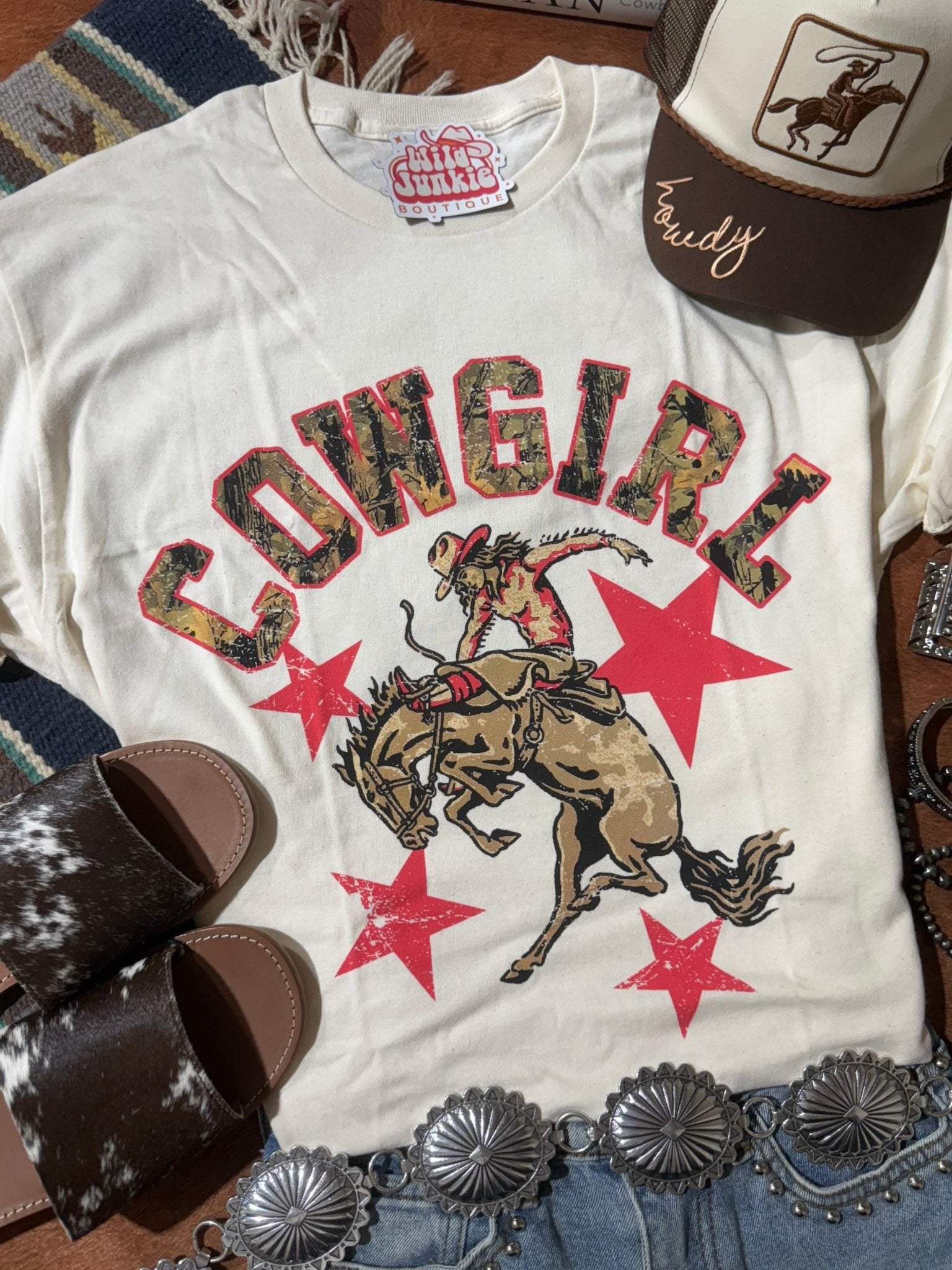 Camo Cowgirl Oversized Graphic TeeS/M