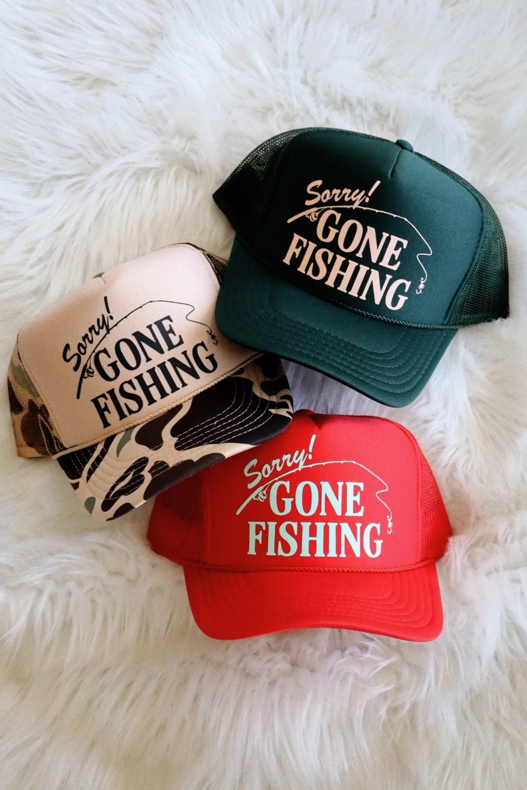 Camo Gone Fishing Trucker Hat