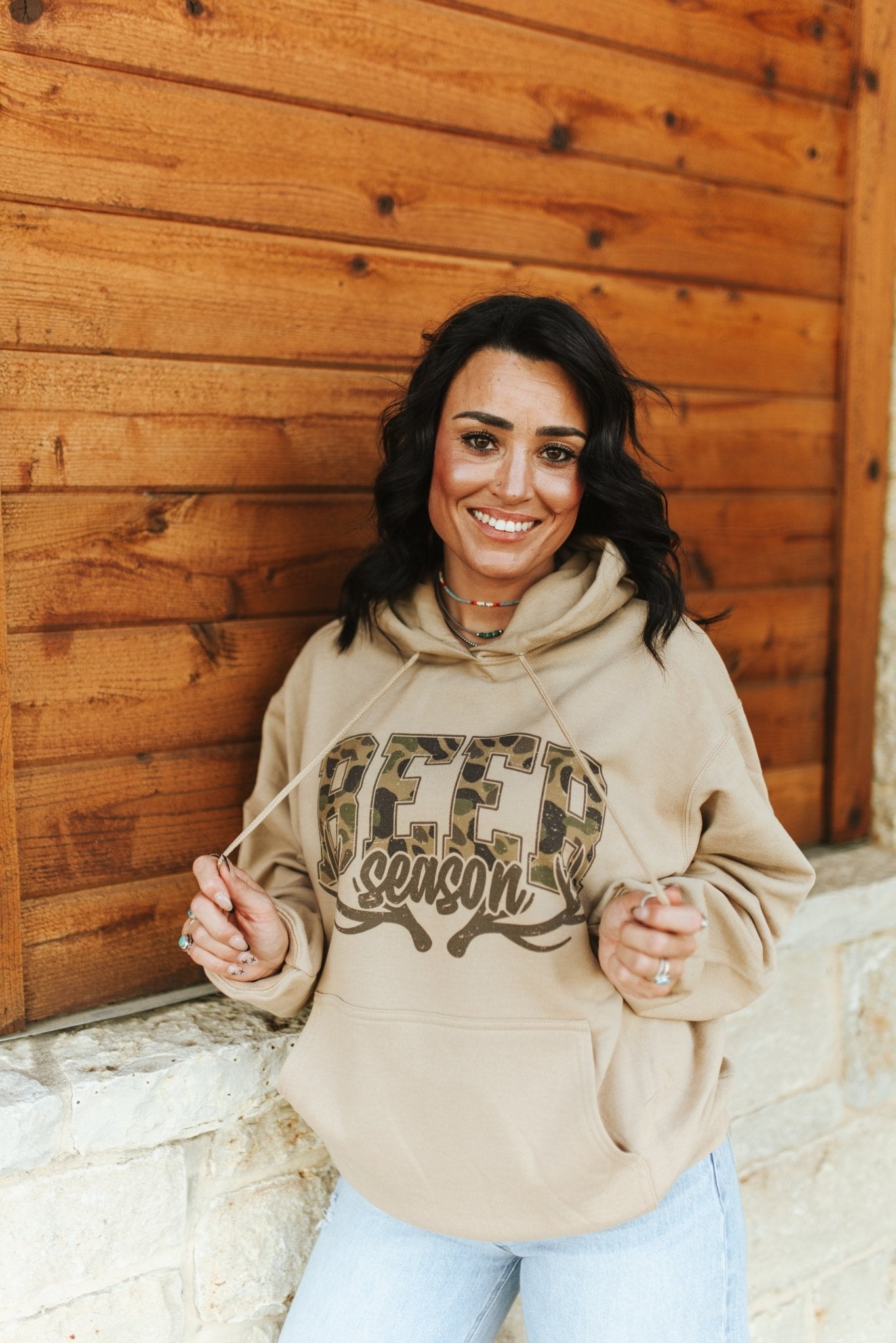 Camo Print Beer Season Graphic HoodieSandS