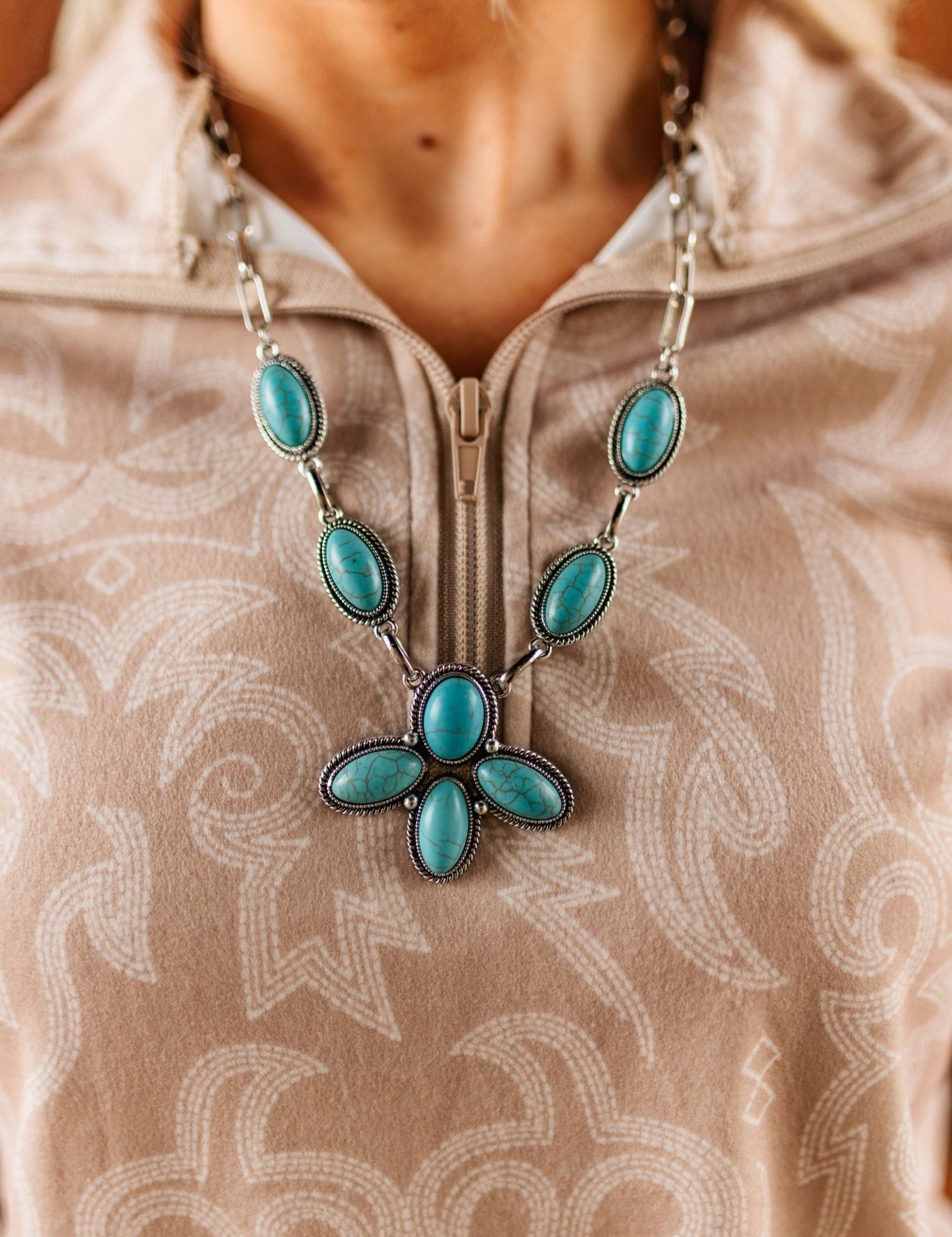 Canyon Cross Turquoise Necklace