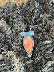 Canyon Glow Turquoise Accent Teardrop Pendant Necklace