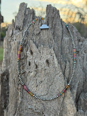 Canyon Hues Heishi & Silver Beaded Necklace
