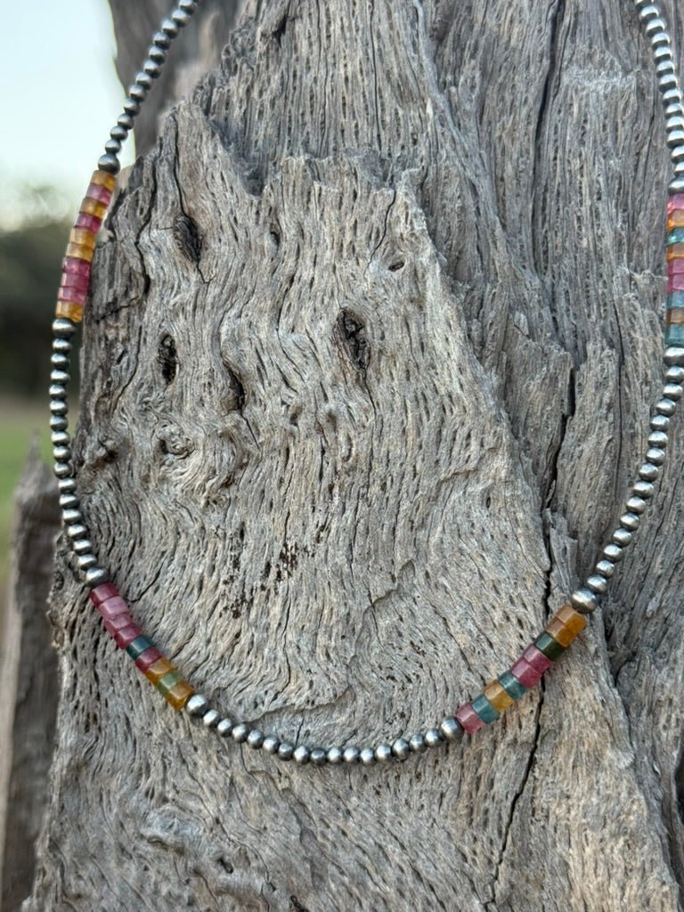 Canyon Hues Heishi & Silver Beaded Necklace
