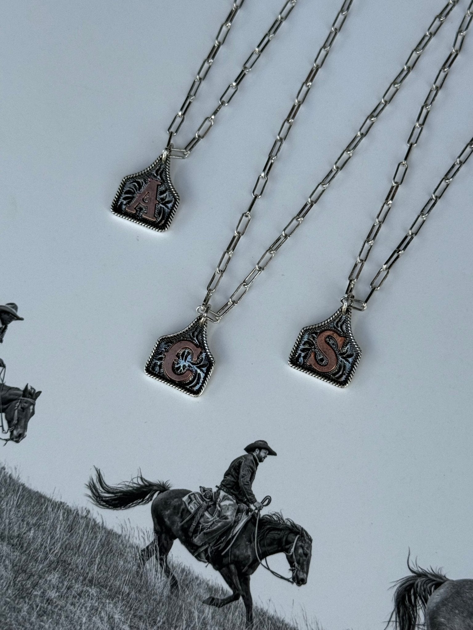 Cattle Tag Initial NecklaceA