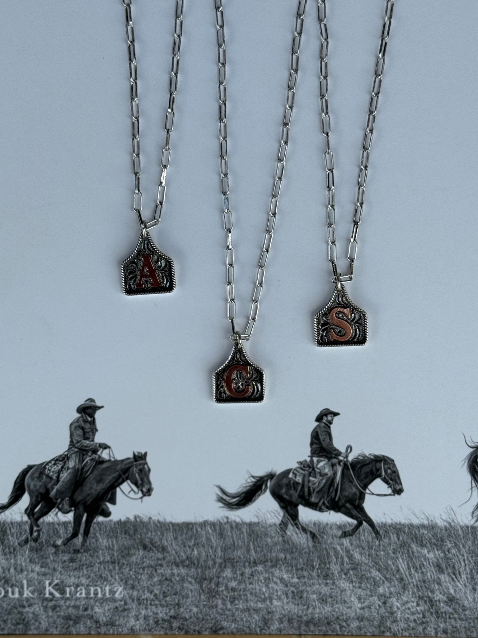 Cattle Tag Initial NecklaceA