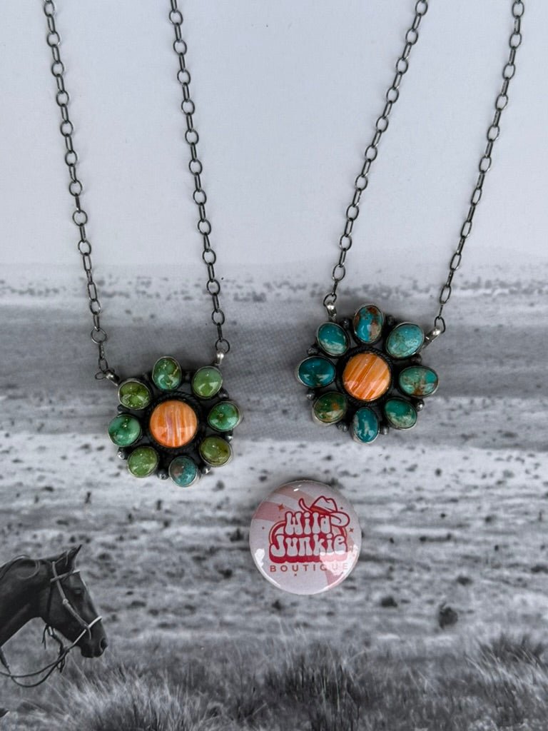 Celestial Oasis Multi Stone Flower Necklace