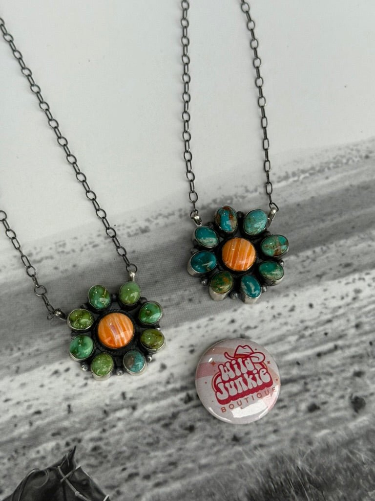 Celestial Oasis Multi Stone Flower Necklace