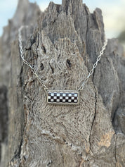 Checkered Bar Necklace